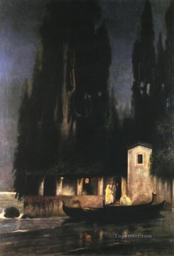  Noche Pintura - Salida de una isla de noche Polaco Griego Romano Henryk Siemiradzki